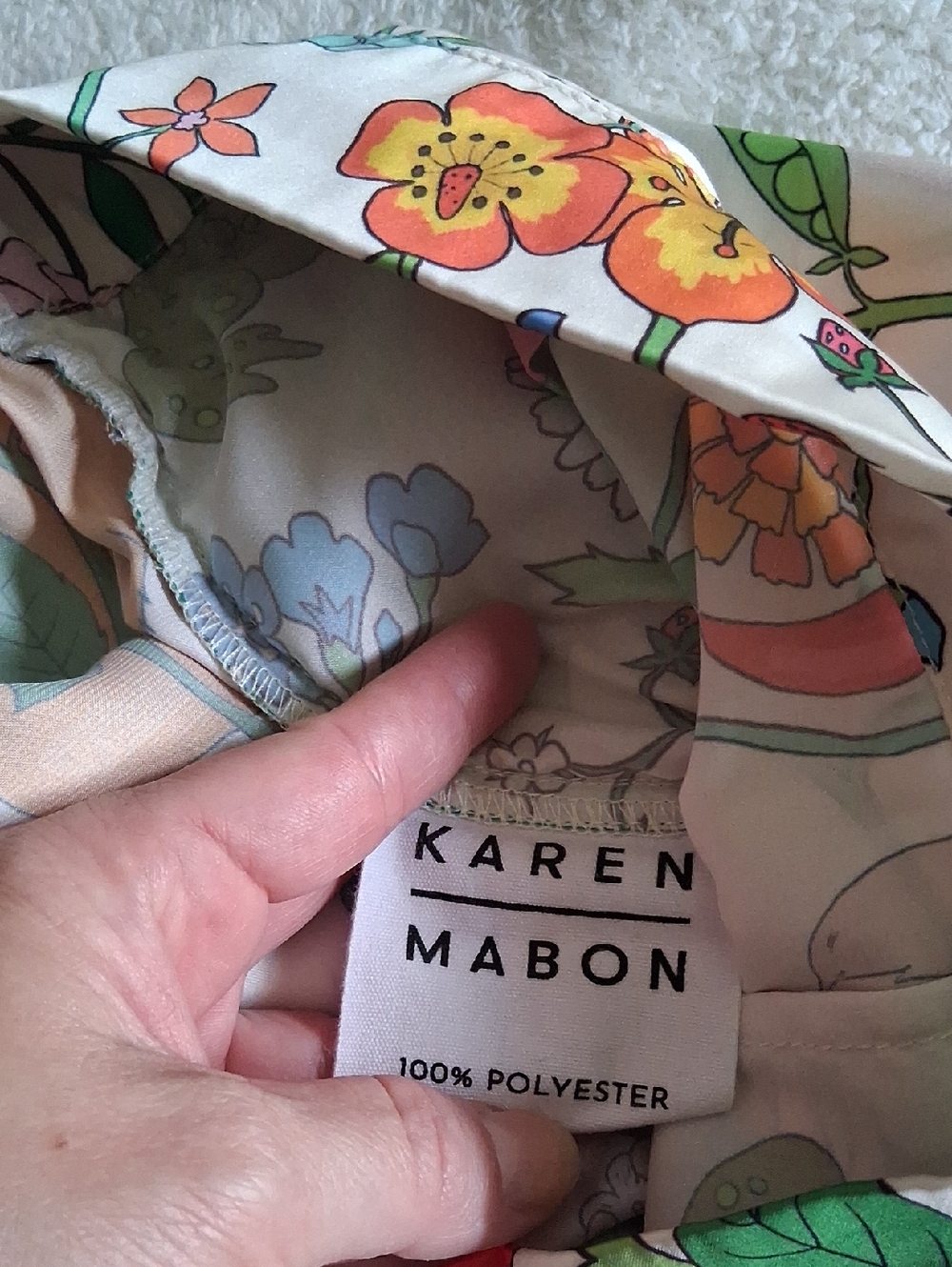 Karen Mabon Pajama Set Size Small Short Sleeve Summer Garden - Picture 10 of 11